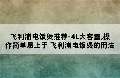 飞利浦电饭煲推荐-4L大容量,操作简单易上手 飞利浦电饭煲的用法